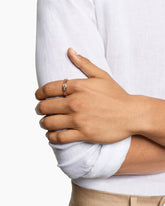 Faceted Station Band Ring in 18K Rose Gold with Cognac Diamonds, 6mm